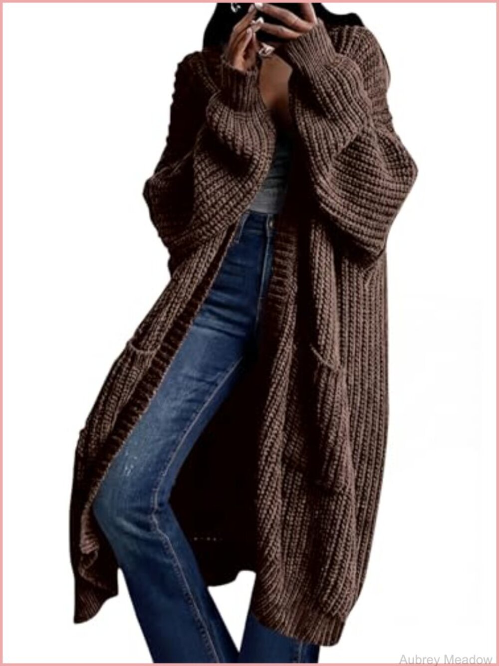 Womens Oversized Long Cardigan Sweater Coat Knit Fall Winter Cozy Open Front